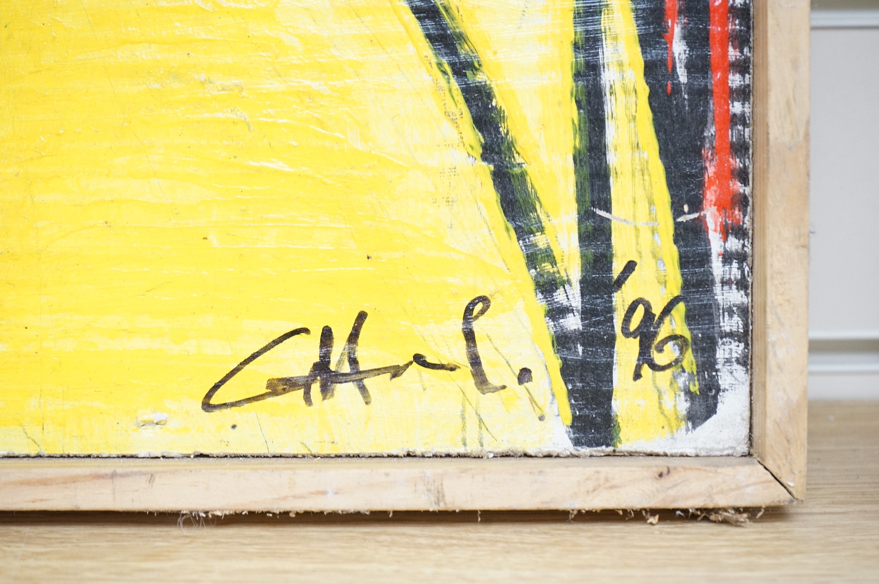 Ernst Gottschalk (20th. C), mixed media, Abstract composition, signed and dated ‘96, 51 x 51cm. Condition- good